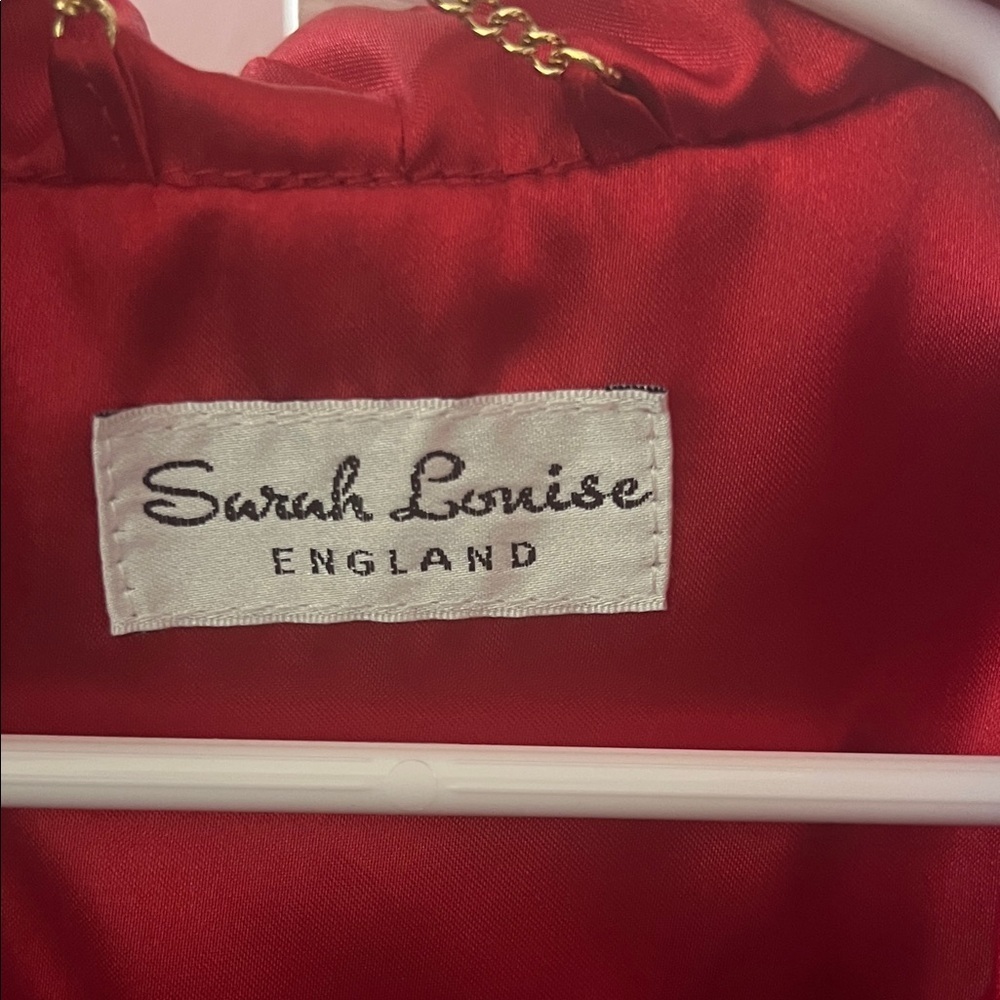 Chic Red Kids Pea Coat with White Trim - Picture 2 of 8